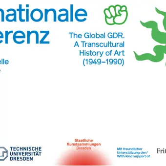 Poster der Konferenz mit Titeln, Veranstaltern, Sponsoren und zwei Grafiken einer Faust und einer Sonne.