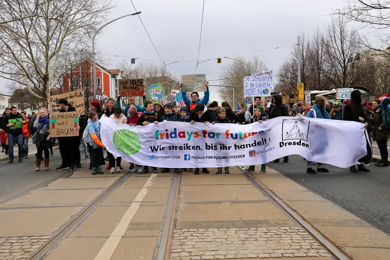 Wir streiken, bis ihr handelt, Fridays For Future-Demonstration in Dresden, 15. März 2019.