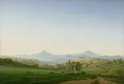 Böhmische Landschaft mit dem Milleschauer