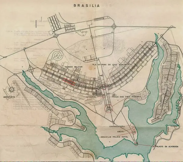 Brasilia, Karte des Pilotplans, © Creative Commons