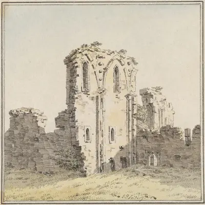 Ruine mit Mönch (Gotische Klosterruine)